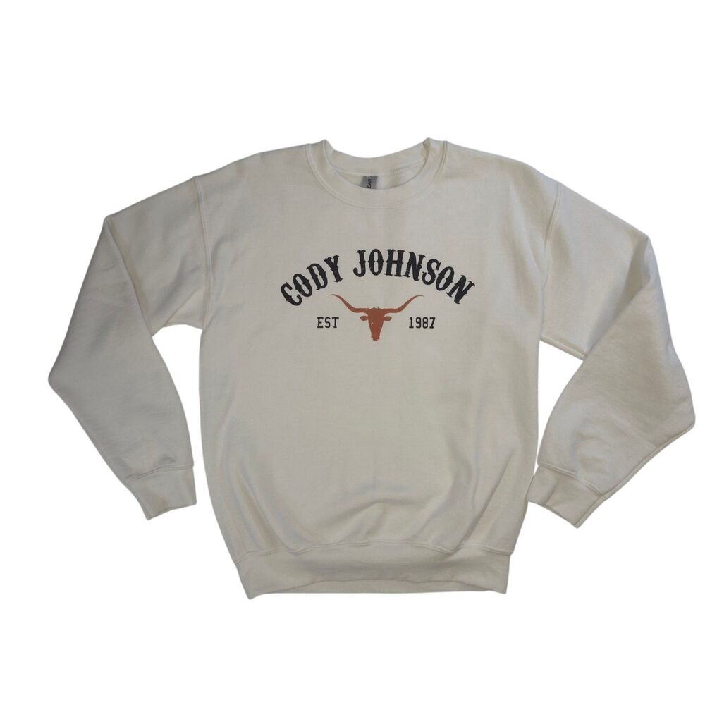 Cody Johnson CoJo Sweatshirt White Women's S Gildan Cowboy Country Music Concert